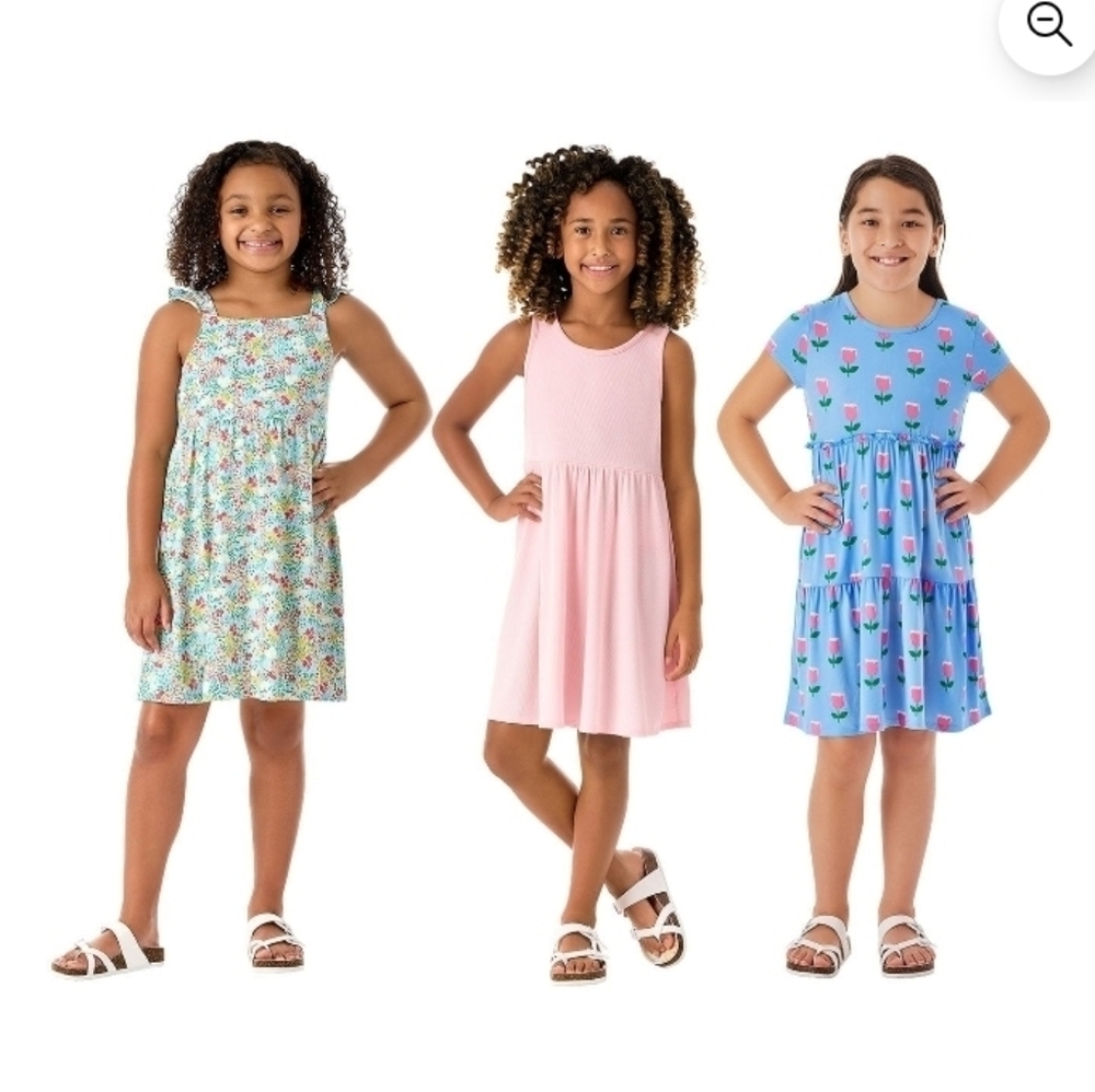 Member's Mark Girls 3-Pack Knit Dress Stretch Fabric For ComfortSize 3T